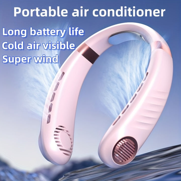 5-Speed Portable Neck Fan with Digital Display - FOFOPO