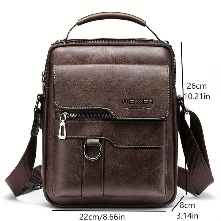 Shoulder Vintage Leather Vertical Hand Business Casual Leather Satchel Bag For Women - FOFOPO