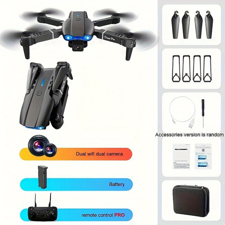 New E99 K3 Professional RC Drone, Dual Camera Double Folding RC Height Hold Remote Control Toy - FOFOPO