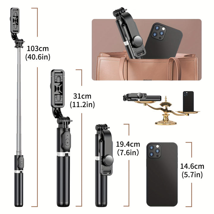 Pro-Quality All-in-1 Smartphone Tripod Stand - Ultra-Portable Selfie Stick - FOFOPO