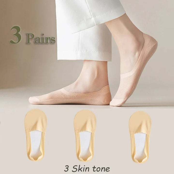 3PCs-Thin No Show Socks - FOFOPO