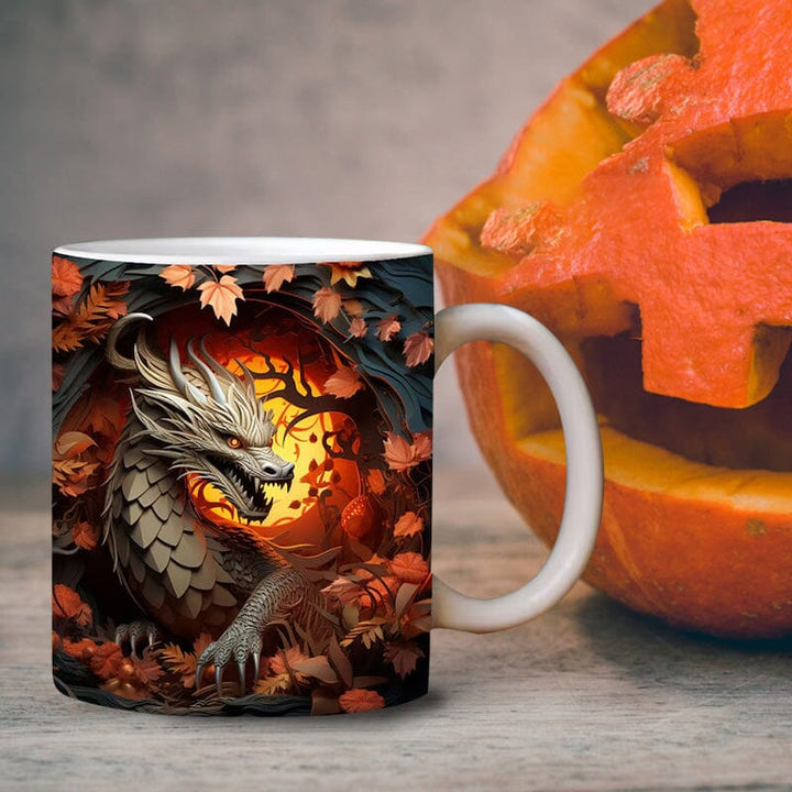 3D Dragon Cracked Hole Coffee Mug - FOFOPO