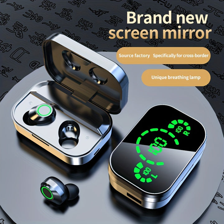 Wireless earphones with mirror digital display - FOFOPO