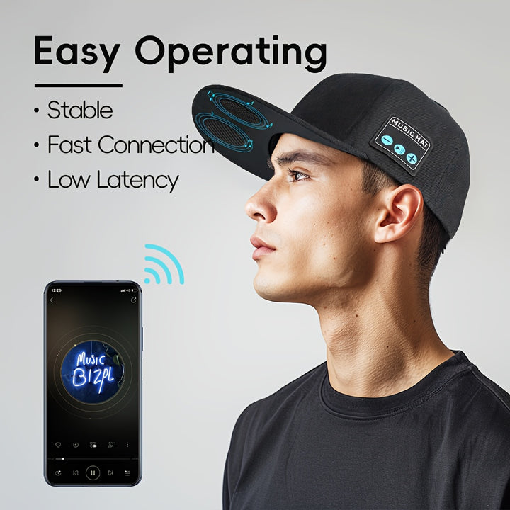 Hat with wireless Speaker Adjustable Hat wireless Smart Speakerphone Cap for Outdoor Sport Baseball Cap - FOFOPO