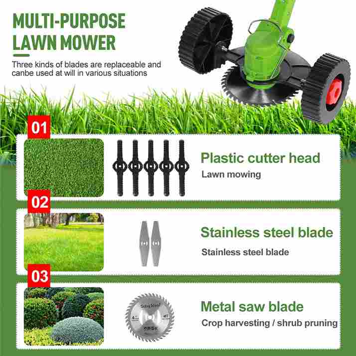 88V Electric Cordless Lawn Grass Weed Wacker Edge Trimmer - FOFOPO