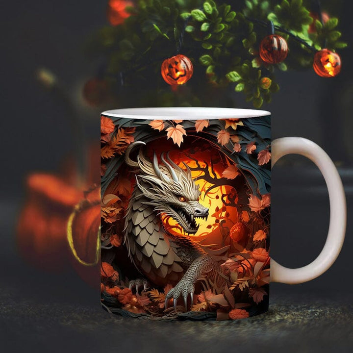 3D Dragon Cracked Hole Coffee Mug - FOFOPO