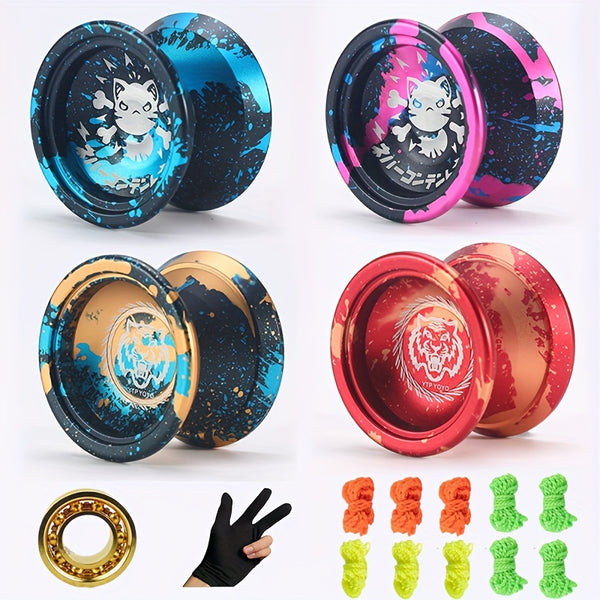 10-Rope Professional Yo-Yo - High-Performance Unresponsive Metal Aluminum Alloy Design - FOFOPO