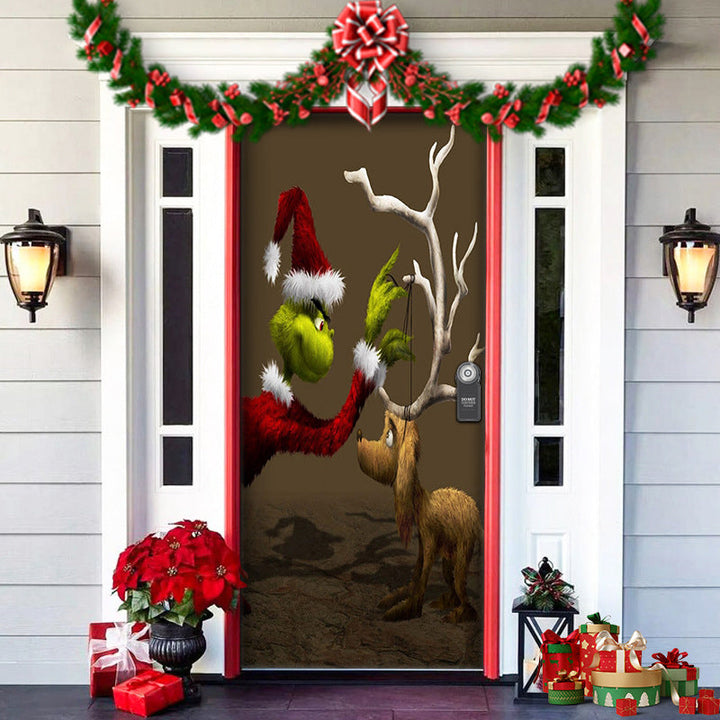 Nightmare Before Christmas Outdoor Decorations Props Christmas Elves Door Cover - FOFOPO