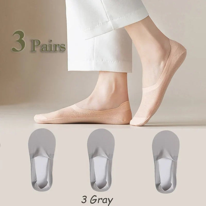 3PCs-Thin No Show Socks - FOFOPO