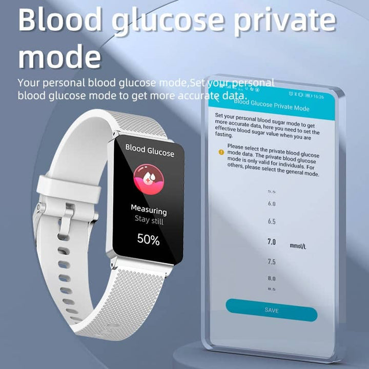 One-click Blood Glucose Blood Pressure Sleep Heart Rate Measurement Sports Smart Bracelet - FOFOPO