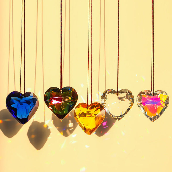 Hanging Heart Suncatcher Prism Crafts - FOFOPO