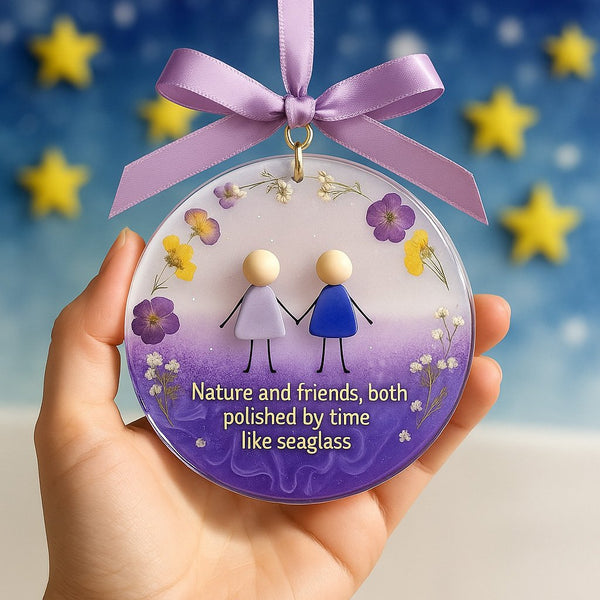 Friendship Sea Glass Christmas Ornament - Shaped by Nature & Crafted by Hand