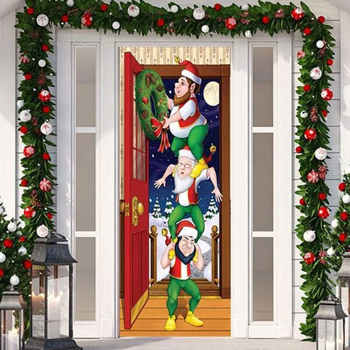 Nightmare Before Christmas Outdoor Decorations Props Christmas Elves Door Cover - FOFOPO