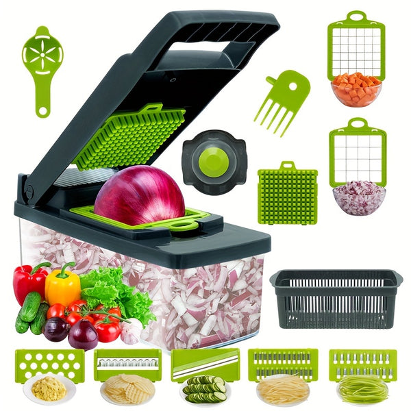 14/15/16pcs/Set, Vegetable Chopper, Multifunctional Fruit Slicer, Manual Food Grater - FOFOPO