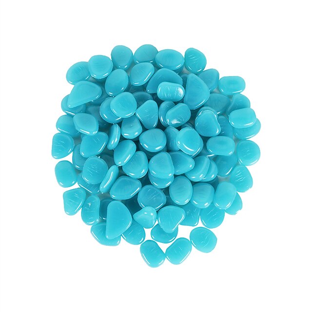 100Pcs Garden Decor Luminous Stones Glow In Dark Decorative Pebbles Pebble Rocks Outdoor Fish Tank Aquarium Decorations - FOFOPO