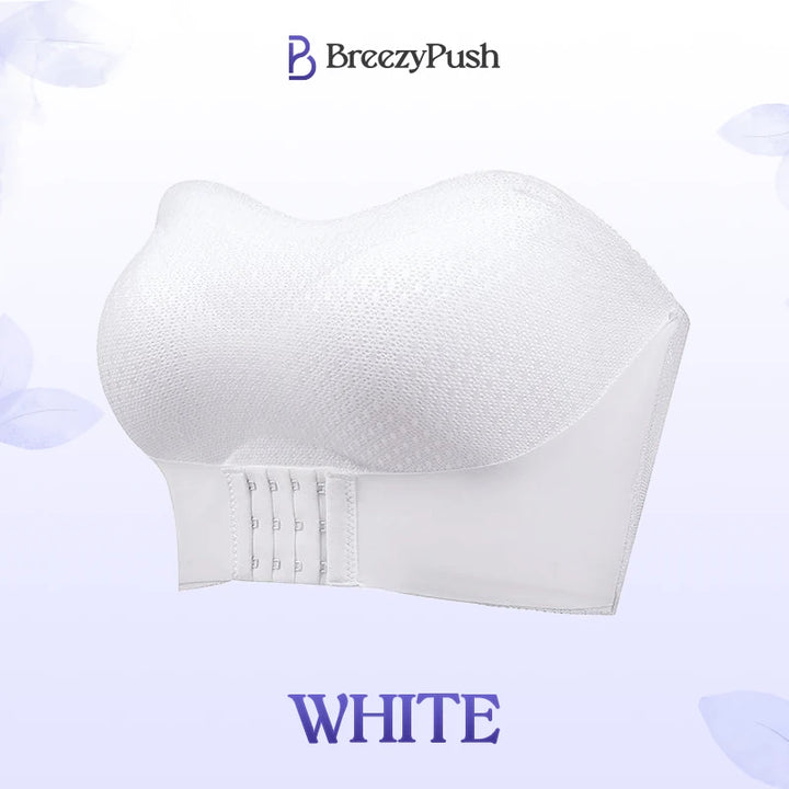 BreezyPush – Breathable Non-Slip Strapless Front Buckle Push-Up Bra - FOFOPO