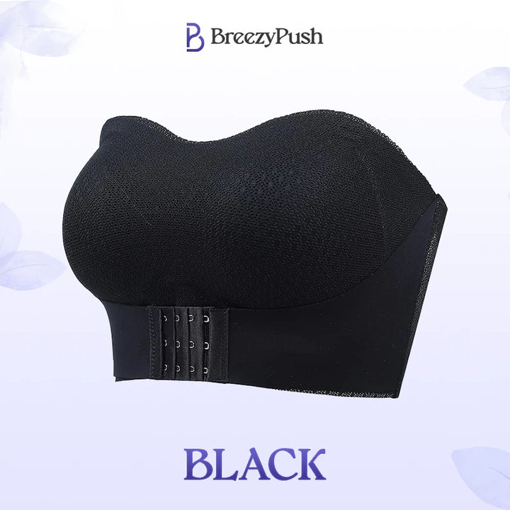 BreezyPush – Breathable Non-Slip Strapless Front Buckle Push-Up Bra - FOFOPO