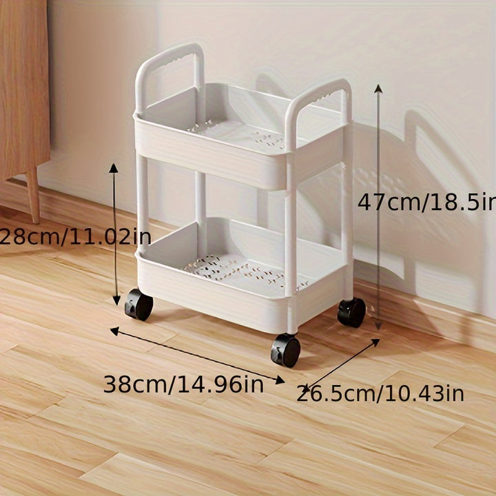 Kitchen Floor Storage Rack, Living Room Bedroom Bedside Multi-layer Storage Rack With Wheels - FOFOPO