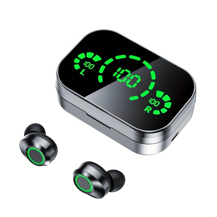 Wireless earphones with mirror digital display - FOFOPO