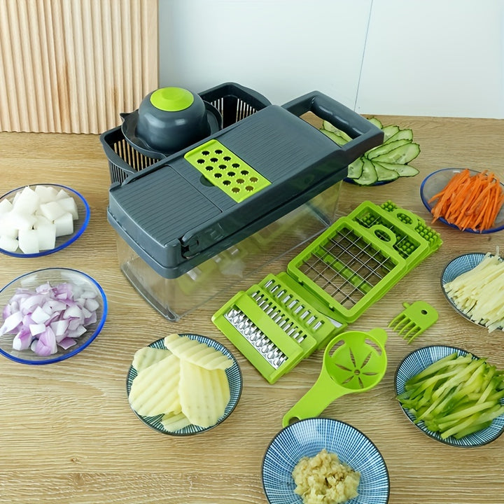 14/15/16pcs/Set, Vegetable Chopper, Multifunctional Fruit Slicer, Manual Food Grater - FOFOPO