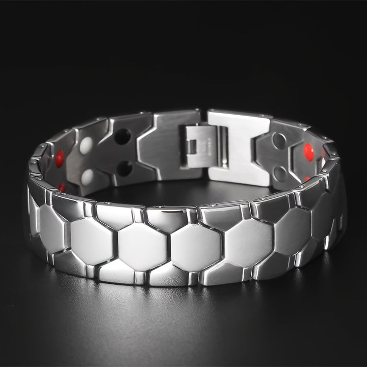 4-in-1 Boho Style Alloy Mens Titanium Steel Magnetic Look Bracelet - FOFOPO