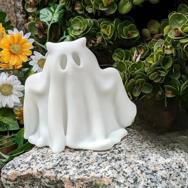 Cute Halloween Horned Ghost with - FOFOPO