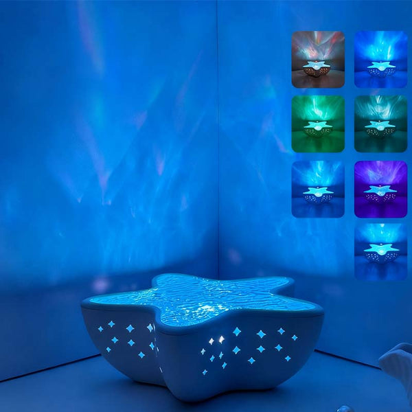 Multi-color adjustment Hot selling atmosphere room decoration starfish wave projection lamp