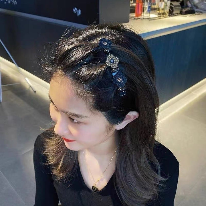 Sparkling Crystal Stone Braided Hair Clips - FOFOPO