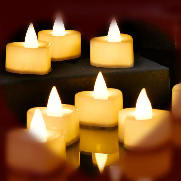 24pcs Romantic LED Heart-shaped Electronic Flameless Candle Lights - FOFOPO