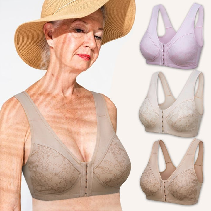 Design for Senior Front Closure Cotton Bra - FOFOPO