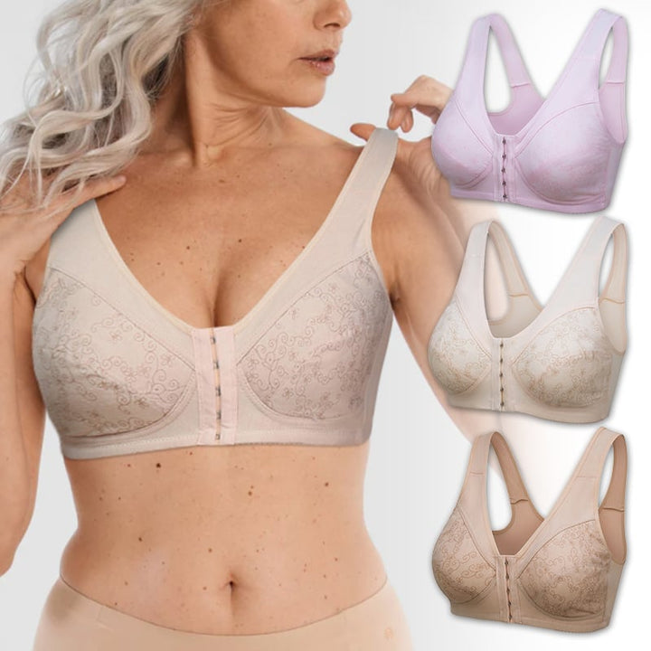 Design for Senior Front Closure Cotton Bra - FOFOPO