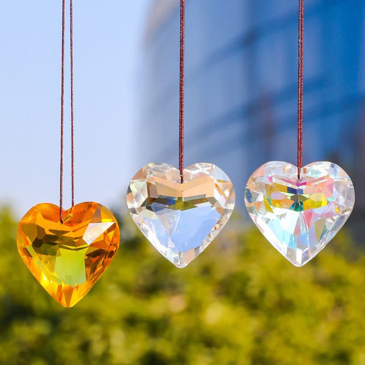 Hanging Heart Suncatcher Prism Crafts - FOFOPO