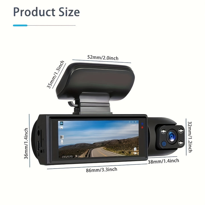 1080P Dual Camera Dash Cam For Cars With IR Night Vision - FOFOPO