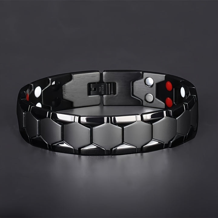 4-in-1 Boho Style Alloy Mens Titanium Steel Magnetic Look Bracelet - FOFOPO