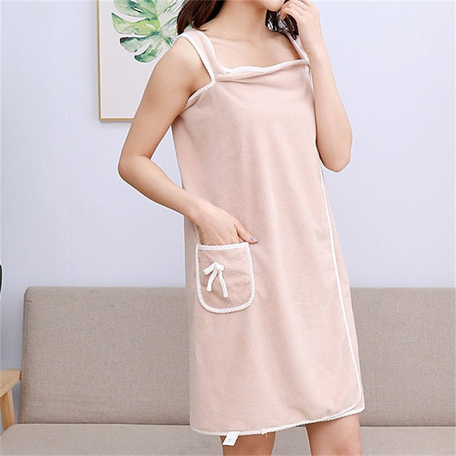 Plus Size 80-180 Catties Wearable Bath Towel Sling Bathrobe Bath Skirt Thickened Pure Cotton Absorbent - FOFOPO