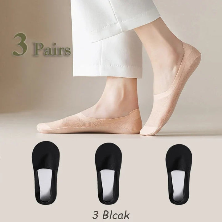 3PCs-Thin No Show Socks - FOFOPO