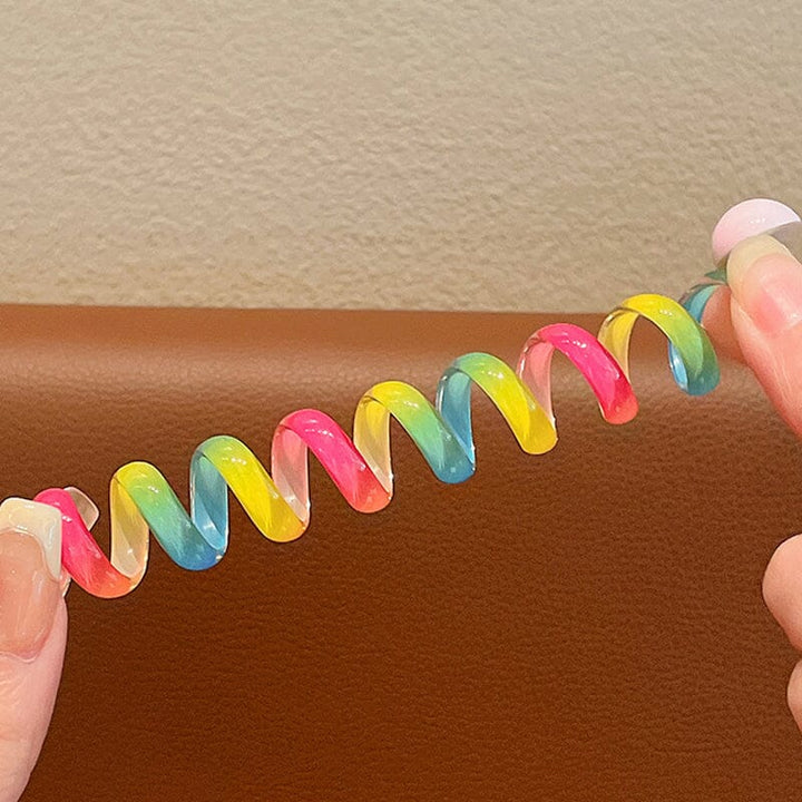 Colorful Telephone Wire Hair Bands for Girls - FOFOPO