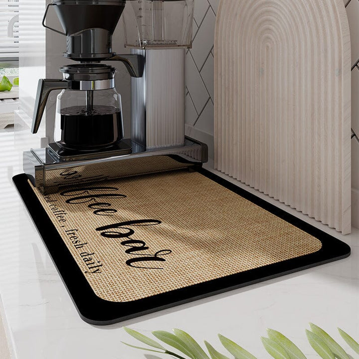 Super Absorbent Coffee Mat, Kitchen Quick Dry Dish Draining Mat - FOFOPO