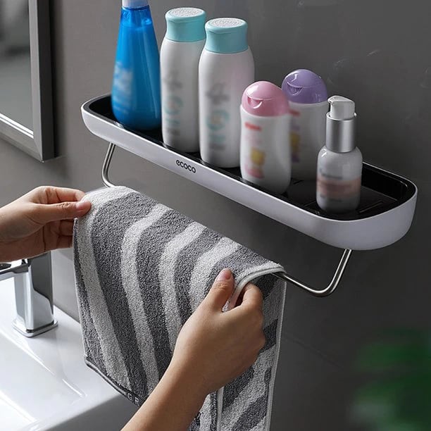 EasyMount Bathroom Storage Shelf - No Drilling Required - FOFOPO