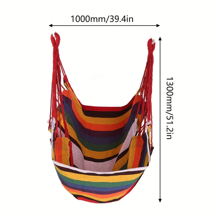 Outdoor Hammock Chair-Canvas Leisure Swing Hanging Chair With Pillow And Cushion - FOFOPO