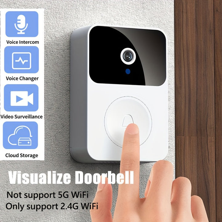 Intelligent Visual Doorbell Home Intercom HD Night Vision WiFi Rechargeable Security Door Doorbell - FOFOPO