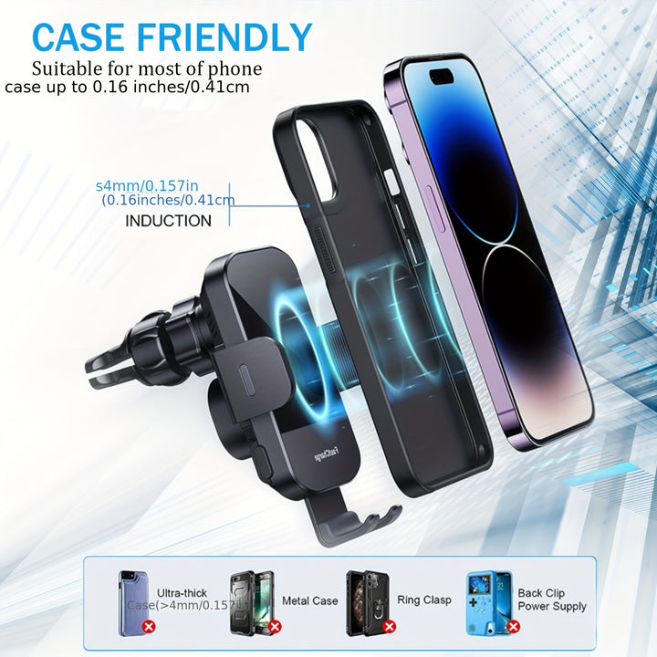 Ultra-Fast 15W RapidWireless Car Charger - Smart Auto Clamping Phone Mount - FOFOPO