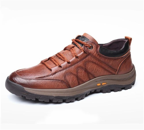 Men's Casual Leather Good Arch Support & Non-slip Outdoor Breathable Walking Shoes