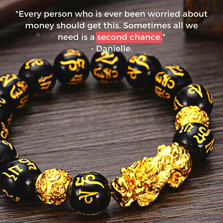 Feng Shui Black Obsidian Wealth Bracelet – Pixiu, Wealth, Buddha - FOFOPO