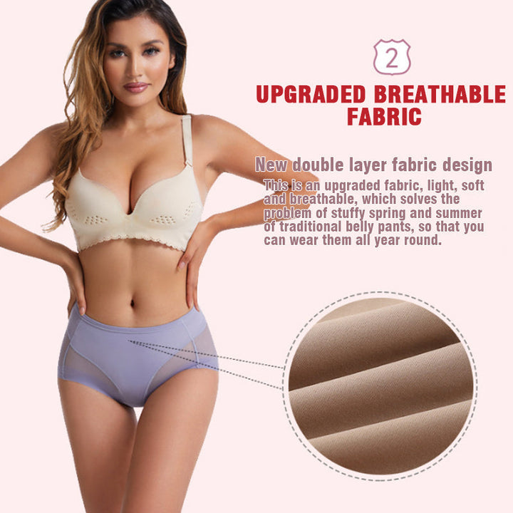 High Waist Ice Silk Seamless Shaping Briefs - FOFOPO