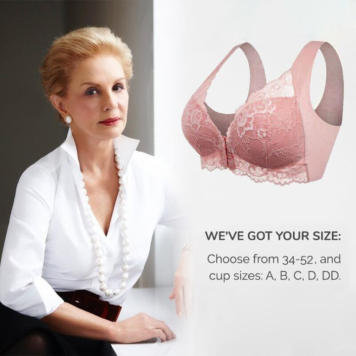 Bra for Older Women Front Closure 5d Shaping Push Up Seamless No Trace Beauty Back Sports Comfy Bra - FOFOPO