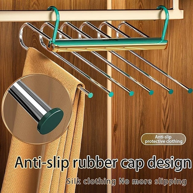 Folding Pant Rack Telescopic Multi-functional Pant Hanger Home Hanging Pant Special Pant Clip Wardrobe Storage Artifac - FOFOPO