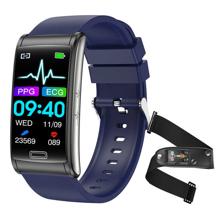 E600 Blood Glucose Smart Watch Men ECG+PPG Heart Rate Blood Pressure Health Watches IP68 Waterproof Smartwatch - FOFOPO