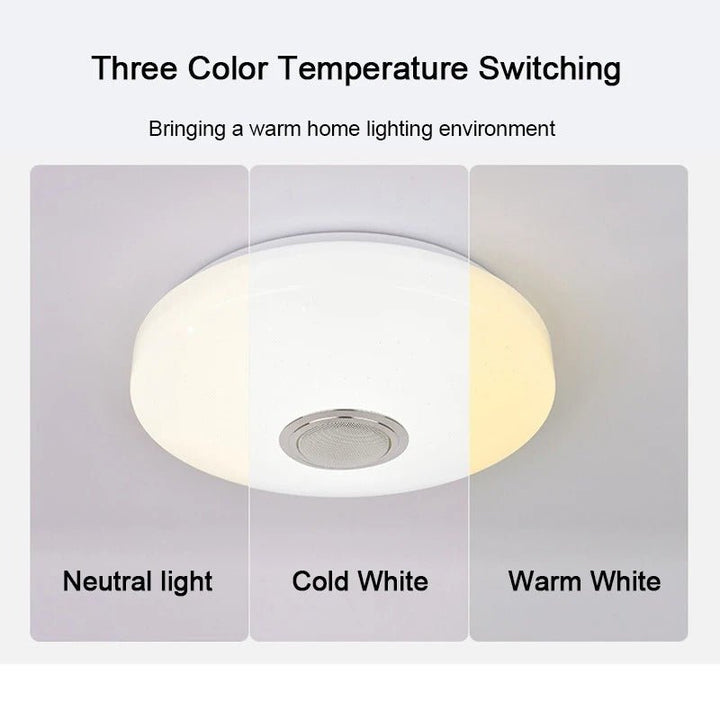 LED Music Ceiling Light – Dimmable Music Light, RGB Color Changing Light with App and Remote Control - FOFOPO