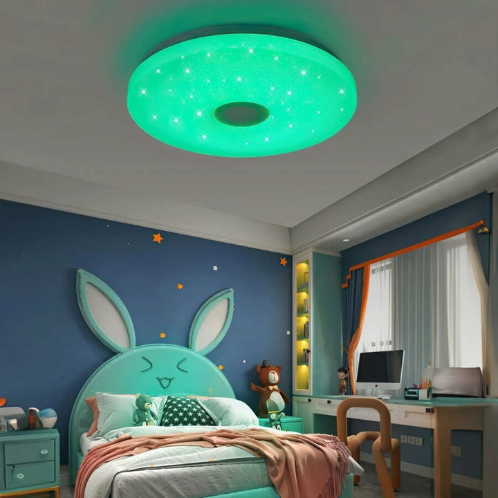 LED Music Ceiling Light – Dimmable Music Light, RGB Color Changing Light with App and Remote Control - FOFOPO